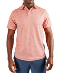 Men’s Phoenix Whirl golf polo by Pins & Aces featuring a bold swirling colorful print, modern blade collar, short sleeves, and athletic performance fit.