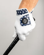 Pins & Aces Premium Tour Stars men’s golf glove made from 100% premium AAA Cabretta leather with a stars-inspired design and moisture-wicking wrist lining.