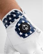 Pins & Aces Premium Tour Stars men’s golf glove made from 100% premium AAA Cabretta leather with a stars-inspired design and moisture-wicking wrist lining.