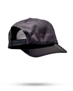 Heritage Charcoal rope golf hat by Pins & Aces featuring a low-profile 5-panel design, classic rope accent, adjustable snapback, and built-in magnetic golf ball marker holder.