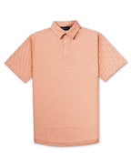 Men’s Phoenix Whirl golf polo by Pins & Aces featuring a bold swirling colorful print, modern blade collar, short sleeves, and athletic performance fit.