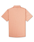 Men’s Phoenix Whirl golf polo by Pins & Aces featuring a bold swirling colorful print, modern blade collar, short sleeves, and athletic performance fit.
