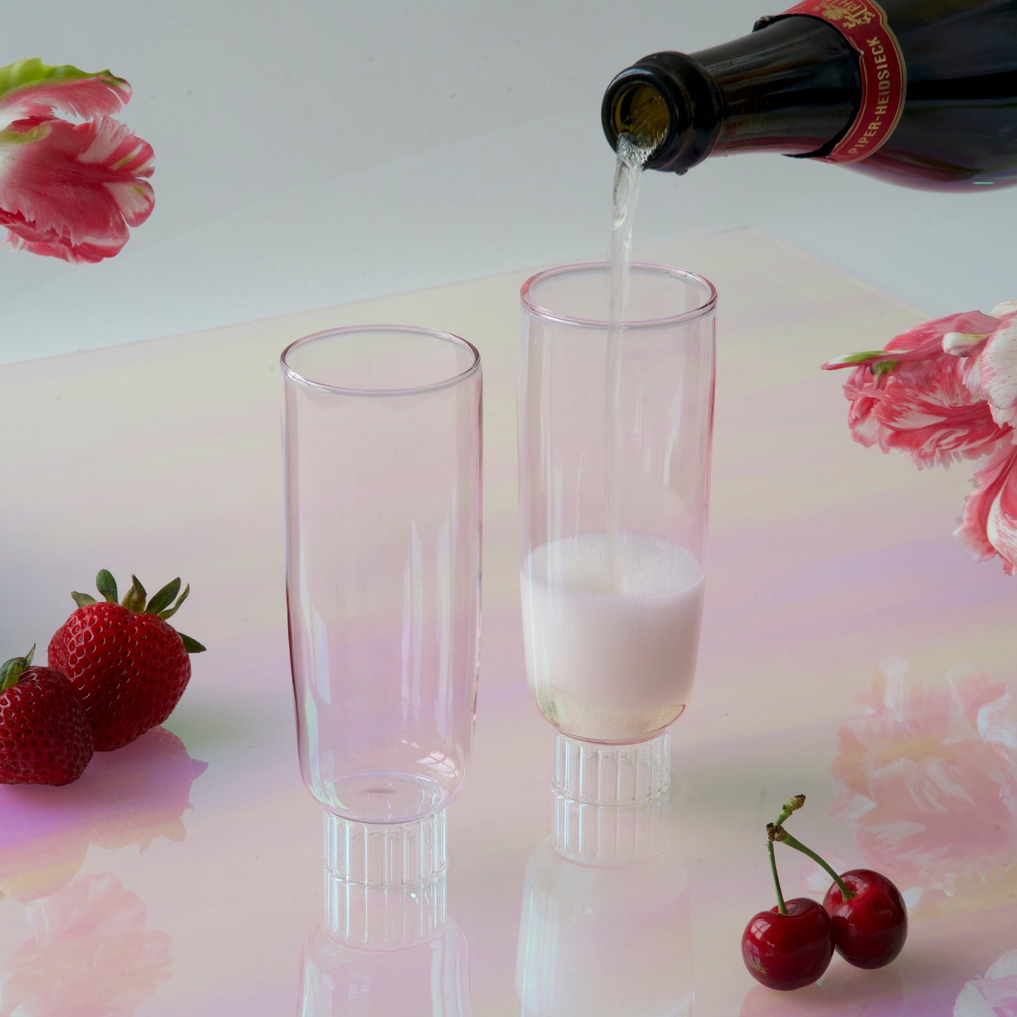 Sprezz Champagne Flutes – Modern Colorful Glassware Featured by Domino