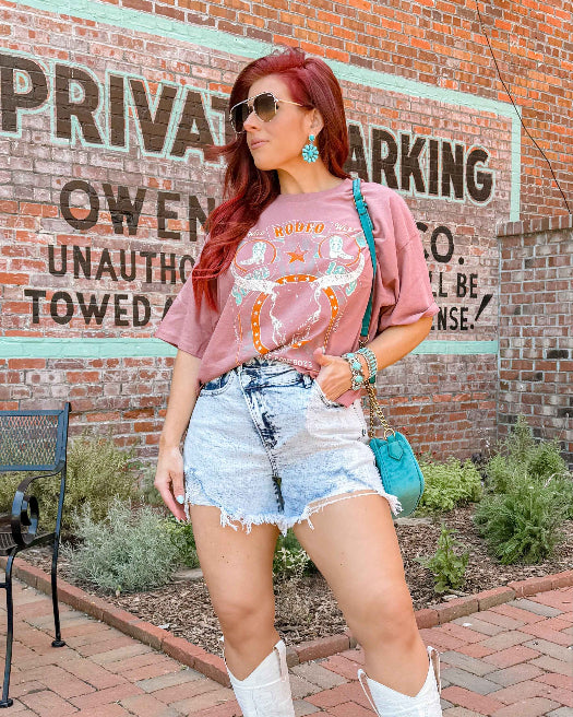 Lindsey Asymmetrical Distressed Shorts – Acid Light Wash Denim Shorts