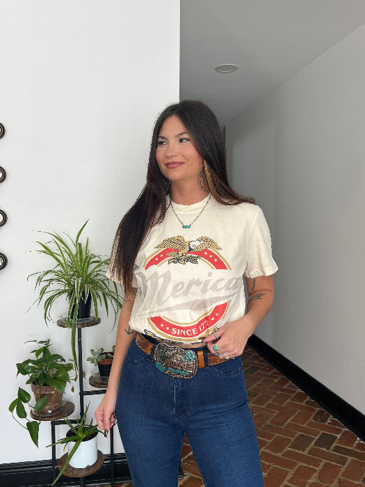 Merica Graphic Tee – Patriotic Red White Blue Shirt