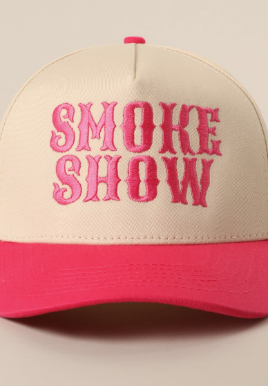 Smoke Show Trucker Hat in Pink