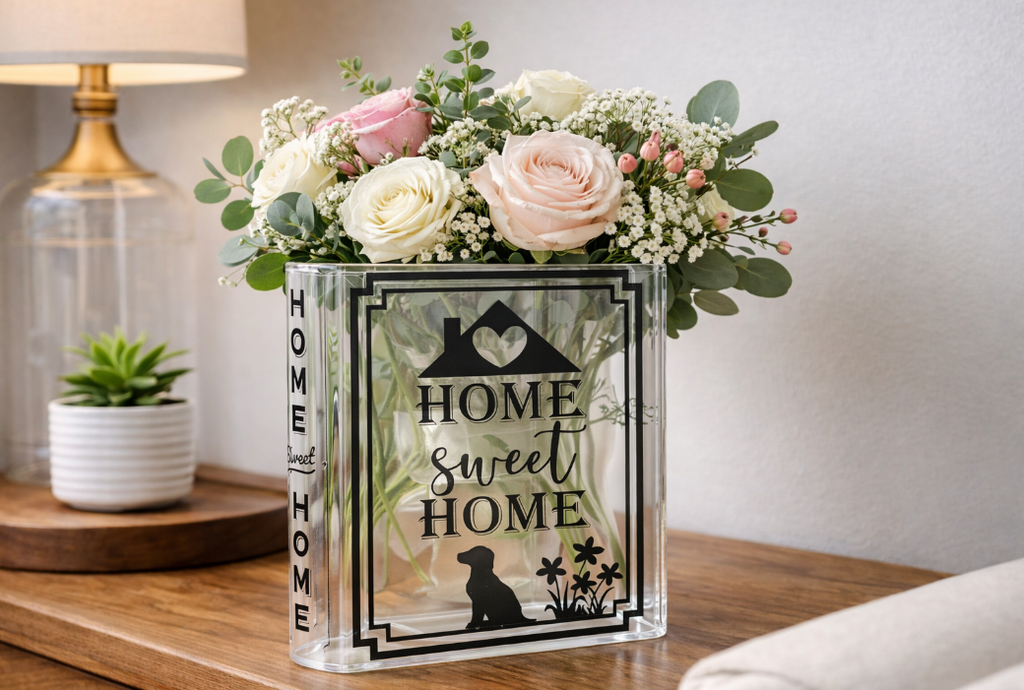 Acrylic Book Vase – Home Sweet Home Decorative Book Vase | Farmhouse & Modern Home Decor