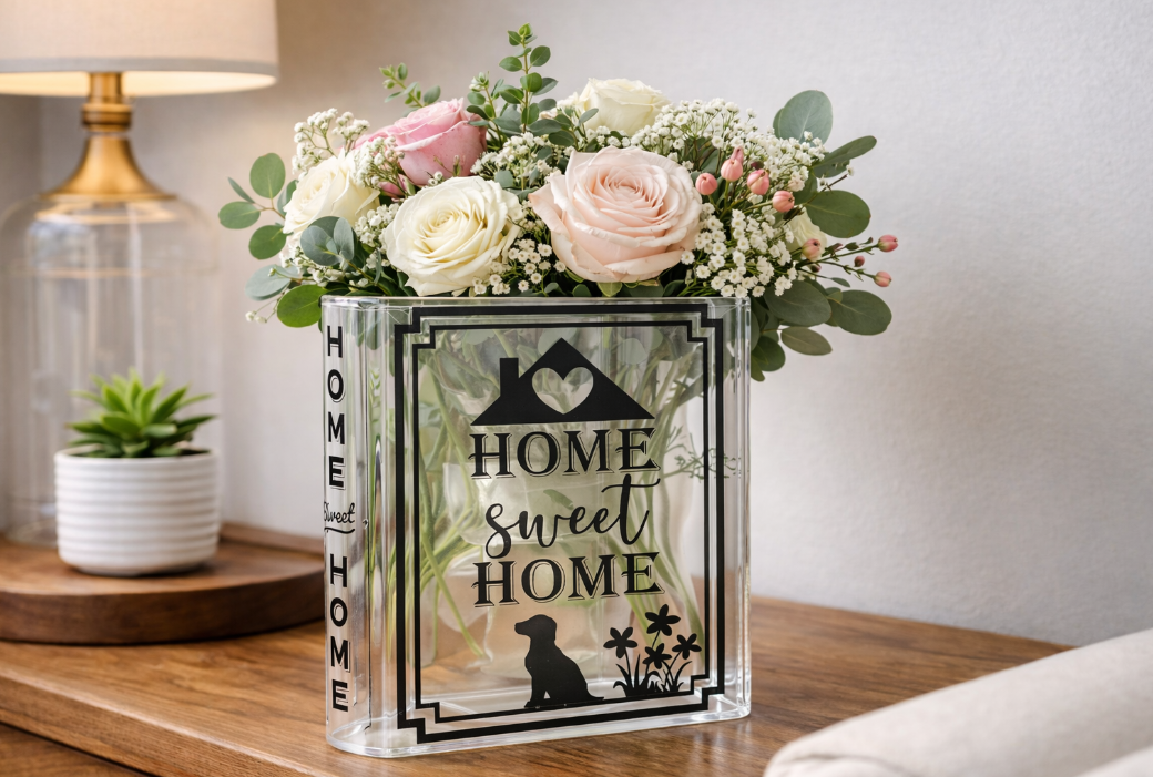 Acrylic Book Vase – Home Sweet Home Decorative Book Vase | Farmhouse & Modern Home Decor