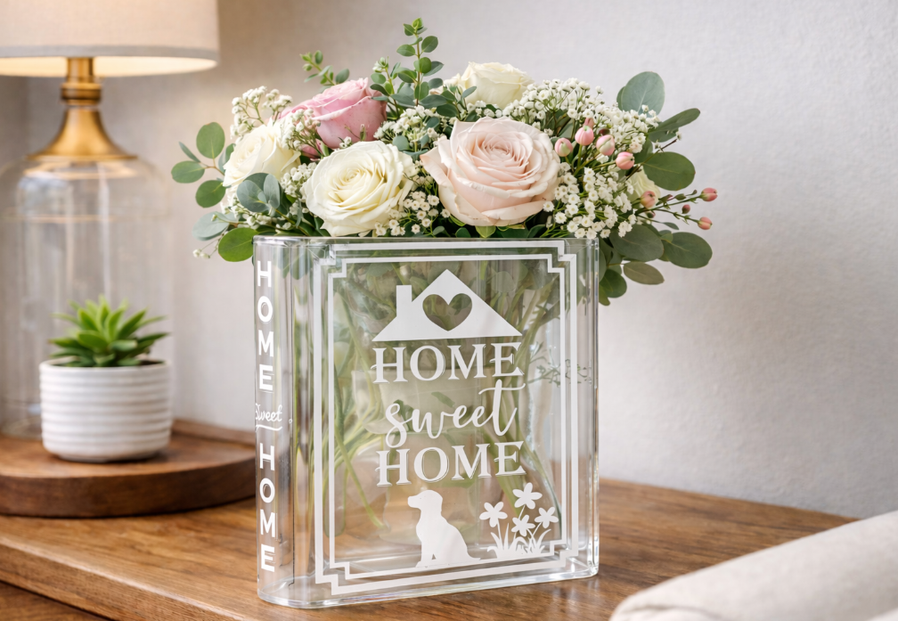 Acrylic Book Vase – Home Sweet Home Decorative Book Vase | Farmhouse & Modern Home Decor