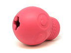 Pink SodaPup Sugar Skull dog chew toy and treat dispenser made in the USA from FDA-compliant natural rubber for dogs approximately 30 to 65 pounds.
