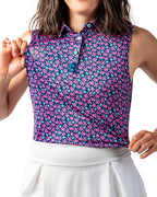 Pins & Aces Women’s Full Bloom performance golf polo featuring a floral-inspired design, women’s athletic fit, fast-wicking fabric and SPF 45+ sun protection.