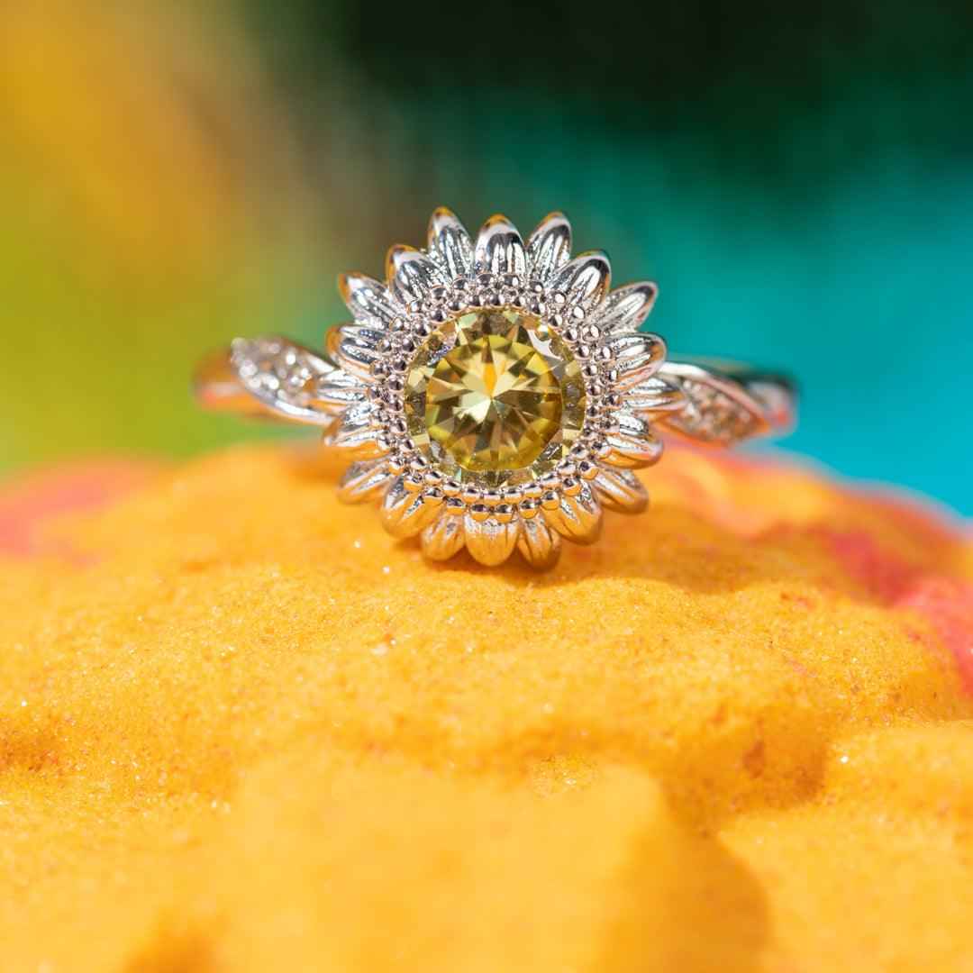 Sunflower Jewel Candle with Hidden Surprise Ring | Fragrant Jewels Floral Collection