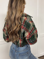 Mistletoe Moments Cropped Plaid Jacket – Flannel Shacket