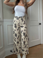 Raven High Rise Cropped Wide Leg Denim Pants – Raw Hem