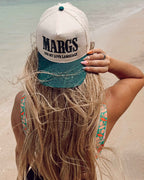 MARGS Are My Love Language Trucker Hat in Green and Ivory