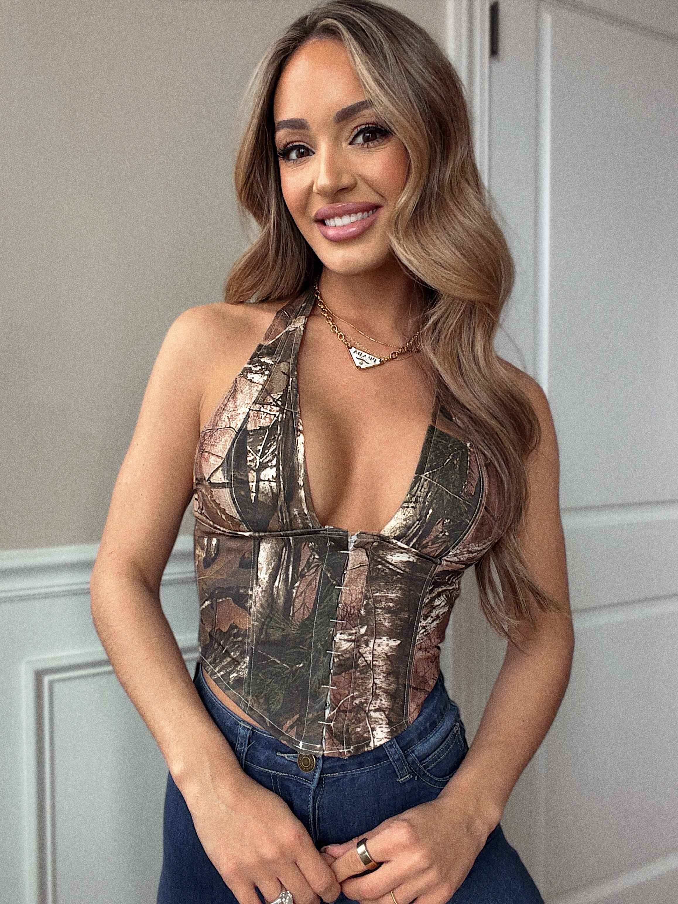 Mossy Sweetheart Halter Top