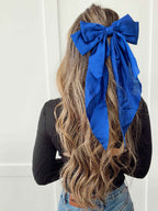 Delilah Silk Hair Bow in Blue