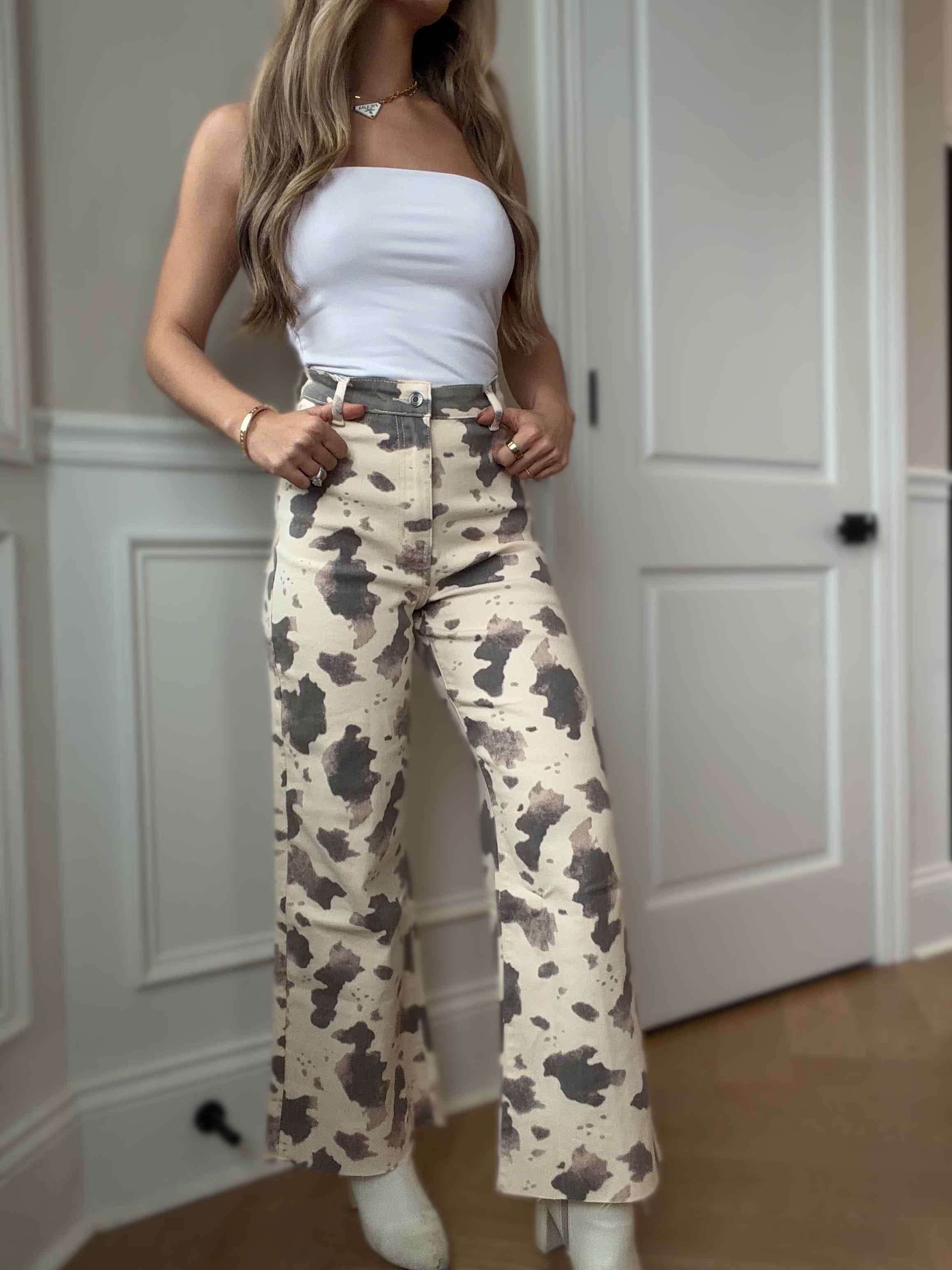 Raven High Rise Cropped Wide Leg Denim Pants – Raw Hem