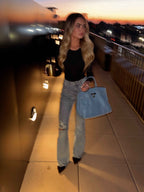 Viral Cindy High Rise Tummy Control Destroy Flare Jeans – Distressed Denim