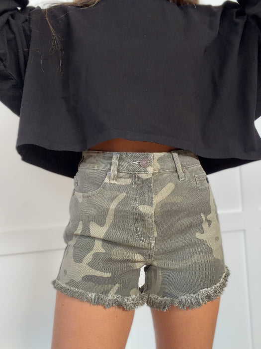 Off-Duty Camo Shorts | Women's High Waisted Camouflage Shorts
