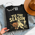 ’Tis The Season Halloween Comfort Colors T-shirt featuring a festive spooky-season graphic on a relaxed garment-dyed cotton tee in Black