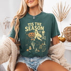 ’Tis The Season Halloween Comfort Colors T-shirt featuring a festive spooky-season graphic on a relaxed garment-dyed cotton tee in Blue Spruce