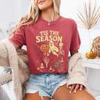 ’Tis The Season Halloween Comfort Colors T-shirt featuring a festive spooky-season graphic on a relaxed garment-dyed cotton tee in Crimson