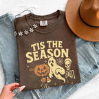 ’Tis The Season Halloween Comfort Colors T-shirt featuring a festive spooky-season graphic on a relaxed garment-dyed cotton tee in Espresso