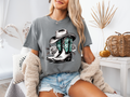 Dusty Boots Collection Grey Graphic Tee – Western Cowgirl Shirt