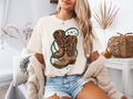 Dusty Boots Collection Brown Graphic Tee – Comfort Colors Western Shirt