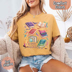 Velaris Comfort Colors T-shirt featuring a fantasy-inspired book lover graphic with magical celestial styling for fantasy romance readers and Bat Boys fans in Mustard.