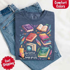 Velaris Comfort Colors T-shirt featuring a fantasy-inspired book lover graphic with magical celestial styling for fantasy romance readers and Bat Boys fans in Denim.
