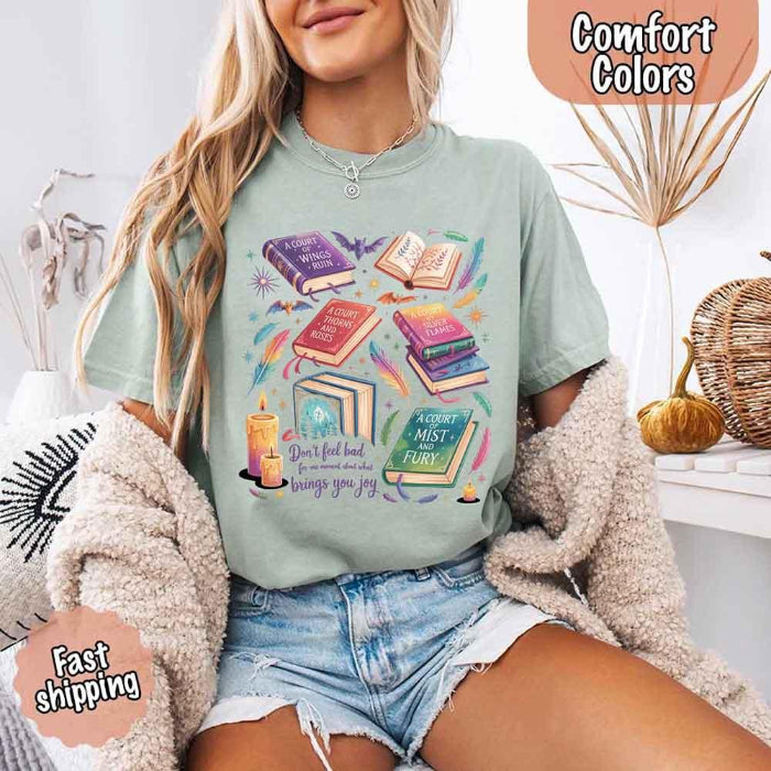 Velaris Comfort Colors T-shirt featuring a fantasy-inspired book lover graphic with magical celestial styling for fantasy romance readers and Bat Boys fans in Bay.