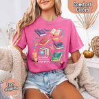 Velaris Comfort Colors T-shirt featuring a fantasy-inspired book lover graphic with magical celestial styling for fantasy romance readers and Bat Boys fans in Crunchberry.