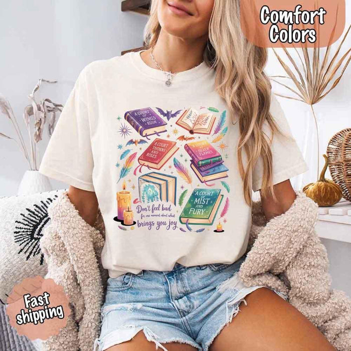 Velaris Comfort Colors T-shirt featuring a fantasy-inspired book lover graphic with magical celestial styling for fantasy romance readers and Bat Boys fans in Ivory.