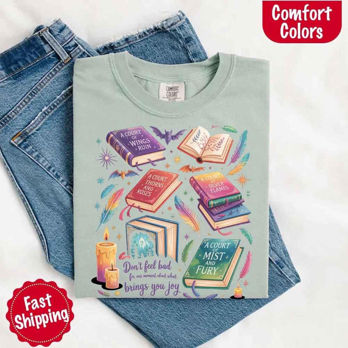 Velaris Comfort Colors T-shirt featuring a fantasy-inspired book lover graphic with magical celestial styling for fantasy romance readers and Bat Boys fans in Bay.