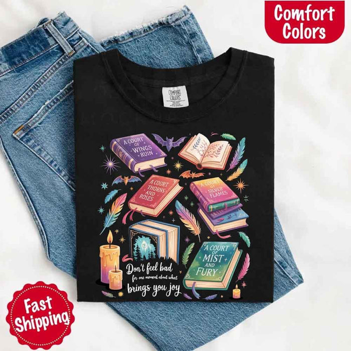 Velaris Comfort Colors T-shirt featuring a fantasy-inspired book lover graphic with magical celestial styling for fantasy romance readers and Bat Boys fans in black.