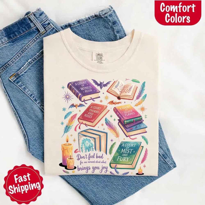 Velaris Comfort Colors T-shirt featuring a fantasy-inspired book lover graphic with magical celestial styling for fantasy romance readers and Bat Boys fans in Ivory.