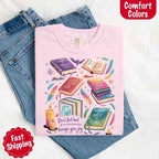 Velaris Comfort Colors T-shirt featuring a fantasy-inspired book lover graphic with magical celestial styling for fantasy romance readers and Bat Boys fans in Blossom.