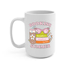 Retro Bookish Summer design featuring stacked books, pink sunglasses, a floral iced drink and the phrase “The weather is hot and so are my books.”