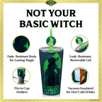 WICKED 16-ounce blind box stainless steel tumbler with lid, straws, and decorative topper, available in one of six randomly selected collectible designs including a secret edition.