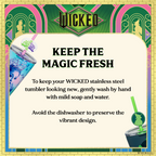 WICKED 16-ounce blind box stainless steel tumbler with lid, straws, and decorative topper, available in one of six randomly selected collectible designs including a secret edition.