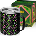 Officially licensed WICKED black 12-ounce insulated stainless steel camp mug with WICKED branding and a sip-through lid.