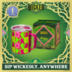 Officially licensed Wicked pink 12 oz stainless steel insulated camp mug with sip-through lid and gift-ready packaging.