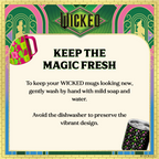 Officially licensed WICKED black 12-ounce insulated stainless steel camp mug with WICKED branding and a sip-through lid.