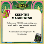 Officially licensed Wicked pink 12 oz stainless steel insulated camp mug with sip-through lid and gift-ready packaging.