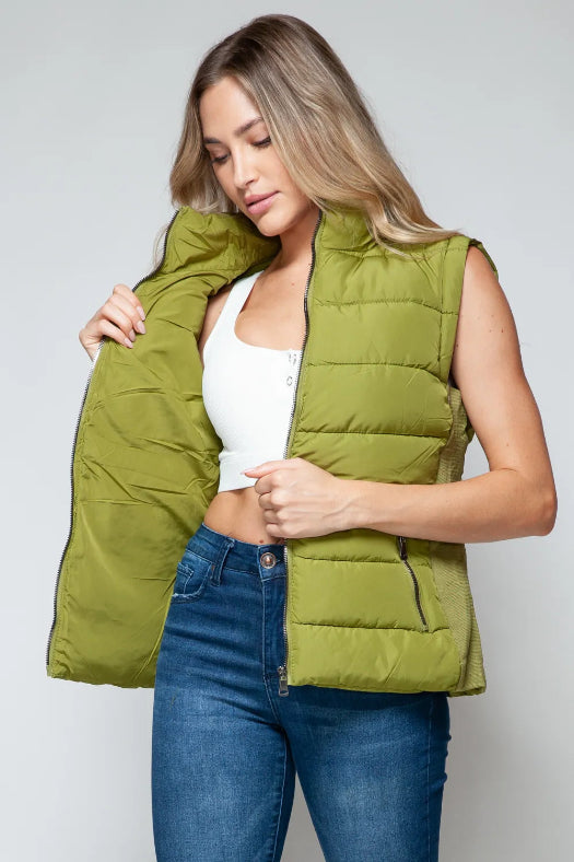 Snobbish Zip-Up Turtleneck Vest with Pockets for Women | Cozy Layering Outerwear