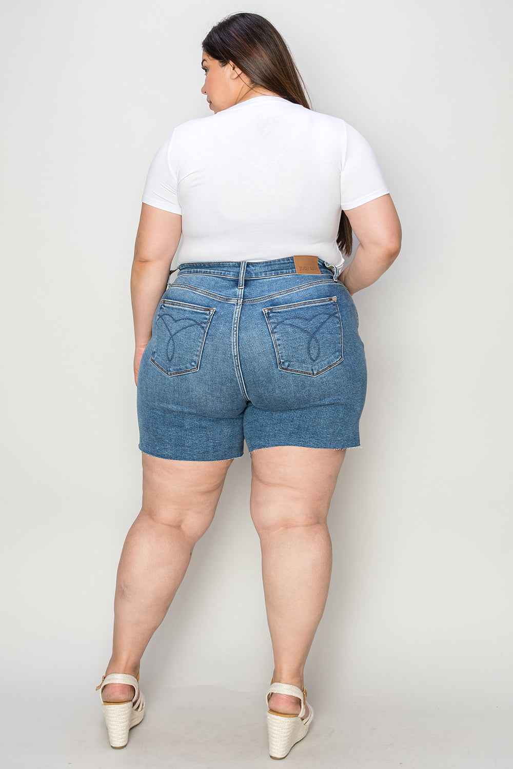 Bethany Judy Blue High Waisted Denim Shorts – Slim Fit Summer Shorts