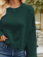 Golden Hour Lantern Sleeve Sweater in Army Green