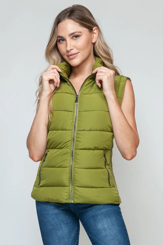 Snobbish Zip-Up Turtleneck Vest with Pockets for Women | Cozy Layering Outerwear